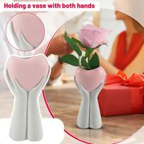 Home Decor Craft: Hand-held Heart Vase, Creative Artistic Resin Flower Vase, Study Room/Balcony Ornament One Size