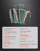 SucceBuy Combination Wrench Set 24/30-Piece Ratcheting Wrench Set with Organizer Rack Cr-V Steel Wrench Set SAE  Metric