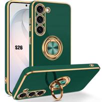 Case for Samsung Galaxy S26, Slim Shockproof Scratchproof Protection with Green Night Rotating Ring žalia