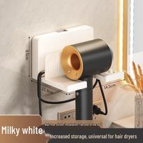 Wow-oh No-Drill Hair Dryer Holder: Multi-functional, Trace-free, Movable Bathroom Storage Shelf