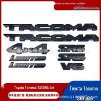 Toyota Tacoma V6 kėbulo emblemos ir lipdukų rinkinys modifikuotam pikapui 4X4 cover black