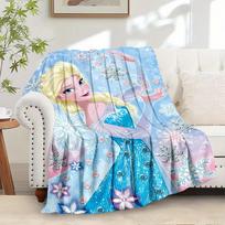 1pc Velvet Elsa Frozen Snowflake Throw Blanket Bedspread Sofa 75x90cm