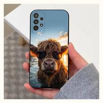 Cute Highland Cow For Samsung S9,S10,S20,S10,S21,S25,S24,S23,Ultra,FE,Plus,Lite,Soft Silicone Black Case SamsungS24ULTRA