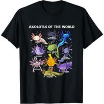 Axolotl Cute Axolotls Animals of the World Herpetology T-Shirt S juoda