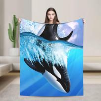 Orcinus orca Blanket Quality Soft Cozy  Throw Blanket Winter Travel Office Bedroom Novelty Bedspread 75x100cm (30x40inch)