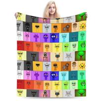 Sprunki Music Game Cartoon Flannel Blanket  Novelty Throw Blankets for  Sofa Bedding Lounge 150125cm Rug Piece 100x125cm (40x50inch)