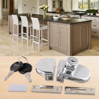 Door Lock Glass Cabinets Display For 5-8mm Thick Glass