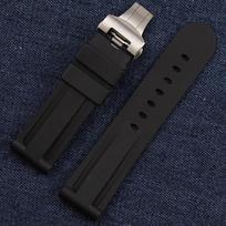 22/24mm watch band silicone strap for Panerai watches strap accessories stainless steel butterfly buckle clasp watchband replace 22mm