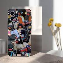 Animal P-Pingu Penguin Phone Case For iPhone 16,15,14,17,13,12,11 Plus,Pro Max,XS,X,XR,SE,Mini,8,7,Soft Silicone Black Cover iPhone15PROMAX