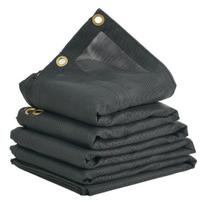 Dump Truck Mesh Tarp, 6 x 14 ft, PVC Coated Black Heavy Duty Cover with 5.5  18oz Double Pocket, Brass Grommets, Reinforced Double Needle Stitch