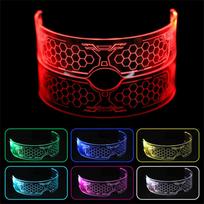7 Color Neon Futuristic LED Light Up Glasses, Glowing In Dark Sunglasses For Adults Kids, Party Rave Accessories Birthday Gifts Honeycomb Style