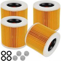 4 kasetiniai filtrai, Karcher WD3, WD2, WD1, MV3, MV2, A, K, KNT, NT, SE, VC dulkių siurbliams, pakeičia 6.414-552.0