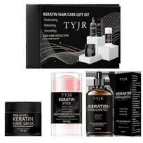 Keratin Hair Care Set: Keratin Hair Mask, Keratin Hair Stick, Keratin Hair Care Oil, Deep Hair Conditioner - Dry, Split End, Damaged Hair Repair Treat