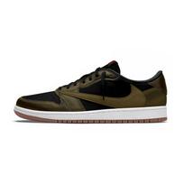 Travis Scott X Jordan Air Jordan 1 Vintage Basketball Shoes Unisex Low Top Black DZ4137-700(Team1142-) 35.5 black