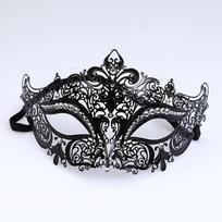 Metal Diamond Inlaid Hollow Iron Art Mask Half Face Mask For Women black
