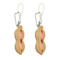 Toys 2pcs Squeeze Beans Keychain ADHD Soybean Fidget Squishy Pea Pod Stress Toy Peanuts Keychain for Adult Kids Children Gift