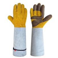 Mary Cut-resistant long beekeeping argon arc welding gloves cut-resistant cowhide gardening gloves Golden 119 curved bracket