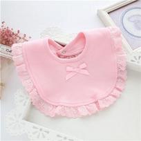 Lawadka Baby Bibs For Girls 100% Cotton Newborn Princess Lace Bow Baby Bibs Cute Girls Boys Burp Cloth Infant Saliva Towels 0-2Y One Size