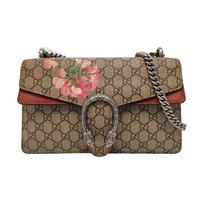 [Pre-Owned] Dionysus GG Blooms Tiger Head Buckle Logo Canvas And Leather Chain Shoulder Bag - Fair #1PSCZRD ONE SIZE