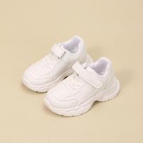 Kids' Soft Sole White Velcro Sneakers for Boys & Girls - All-Season Dad Shoes 23 balta
