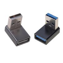 2Pcs Aluminum Alloy USB 3.0 Male to Female Elbow Adapter Extender Fast Speed Data 5Gbps Supported Extension Converter 1