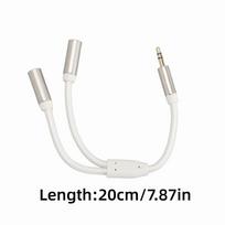 Gold Plated Stereo Y Splitter Cable 3.5mm 1 Male to 2 Female Dual Output Aux Cord  for Laptop Straight Plug