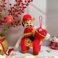 Chinese New Year Gift Feng Shui Fortune God Plush Toy For Office Decor Red Horse