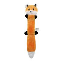 Plush Squeaky Fox Shape Dog Toy Bite Resistant Chew Molar Teeth Cleaning Pet Toy geltona