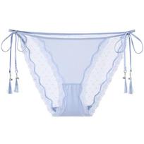Mybody Women's High-Cut Lace Tie Thong Underwear XL balta