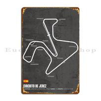 Circuit Jerez Metalo Plakatas Plakatas Sienos Urvas Virtuvė Juokingas Urvas Dizaineris Skardinis Plakatas 20x30cm（7.8x11.8inch）