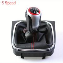 5/6 Speed Gear Shift Knob Lever Shifter Dust Cover for VW Rabbit Golf5 Jetta MK5 2004-2010 for VW Golf6 Jetta MK6 2010-2014 Red circle 5 Speed