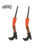 Outdoor Flower Pot Decor 1 Pair Witch Legs Planter Decorations Plastic Leg Insert Colorful Embellishment Ornaments Halloween Decoration for oranžinė