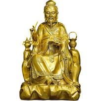 Aris & Juno Brass Medicine King Feng Shui Statue – Chinese Health & Good Luck Figurine for Entryway, Home Office Desk or Shelf Decor, Gift for