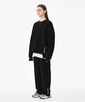 Moz Moz [Set] Balance Cut Heavy Terry Fleece Tracksuit Set Black Black/1