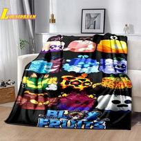Cartoon game B-blox fruits printed blanket comfortable and beautiful children's blanket sofa sheet travel quilt birthday gift Size: 75*100cm, Weight: 230 GSM