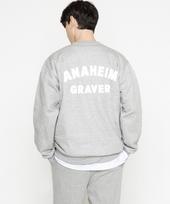 Graver Ordinary [Odnr-Unisex] Scotch Round Logo Sweatshirt_Gray Grey_White Print/L