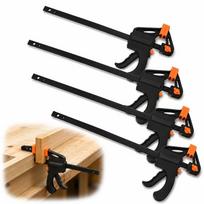 4-piece set of 4-inch quick-release bar clamps, one-hand trigger woodworking clamps and extension tool kit, with 65 lbs of clamping force Pack of 4