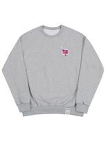 Graver [Unisex] Dot Smile Milk Pack Sweatshirt_Gray Grey_Pink Logo/L