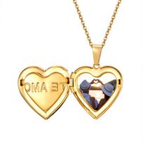 Custom Locket Heart Pendant Necklace Women Photo Picture Engraved Stainless Steel Jewelry Mom Girlfriend Valentine's Day Gift