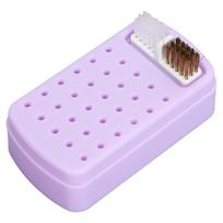 Dustproof Nail Drill Bit Organizer Cleaning Brush Nail Drill Bit Storage Box  Salon Use