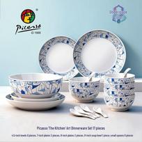 Picasso 'The Kitchen' 17-Piece Ceramic Underglaze Dinnerware Set