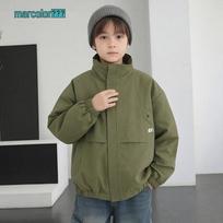 Kids' Unisex Stand-up Collar Work Jacket 130