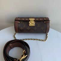 [Pre-Owned] Papillon Trunk Monogram Chain S-Lock Closure Coated Canvas With Leather Trim Shoulder Bag - Excellent #XQTNYB ONE SIZE