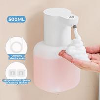 New Wall Mounted Automatic Soap Dispenser Foam Smart Hand Washing Machine 500ml Liquid Rechargeable Bathroom Induction Sensor P6 White Foam