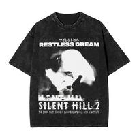 Silent Hill 2 Restless Dream T Shirt Washed Style Tshirt Men Women Pure Cotton Loose Tee Shirts Vintage Graphic Printed T-shirt S įvairiaspalvis