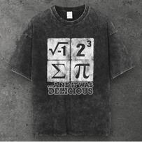 Unisex Math Pun Oversized T Shirt Acid Washed Black Grunge Aesthetic S-3XL S įvairiaspalvis