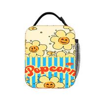 Popcorn-themed Lunch Bag  Portable Insulated Lunch Box Child School Print Cooler Bag Vintage Waterproof Thermal Tote Handbags One Size