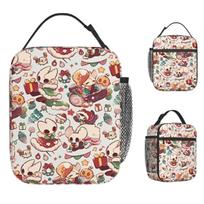 Hollows Lunch Bag For Women Game Knights Print Lunch Box Casual School Cooler Bag Portable Insulated Waterproof Lunch Bags One Size