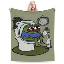 Sad P-Pepe Frog Meme Soft Blanket Kids Adult Plush Throw Blanket Fashion Couch Chair Flannel Bedspread Sofa Bed Cover Size: 75*100cm, Weight: 230 GSM