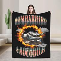 Tralalero Tralala Blanket Italian Brainrot Meme Flannel Awesome Warm Throw Blankets for Bedding Lounge Spring/Autumn Size: 75*100cm, Weight: 230 GSM